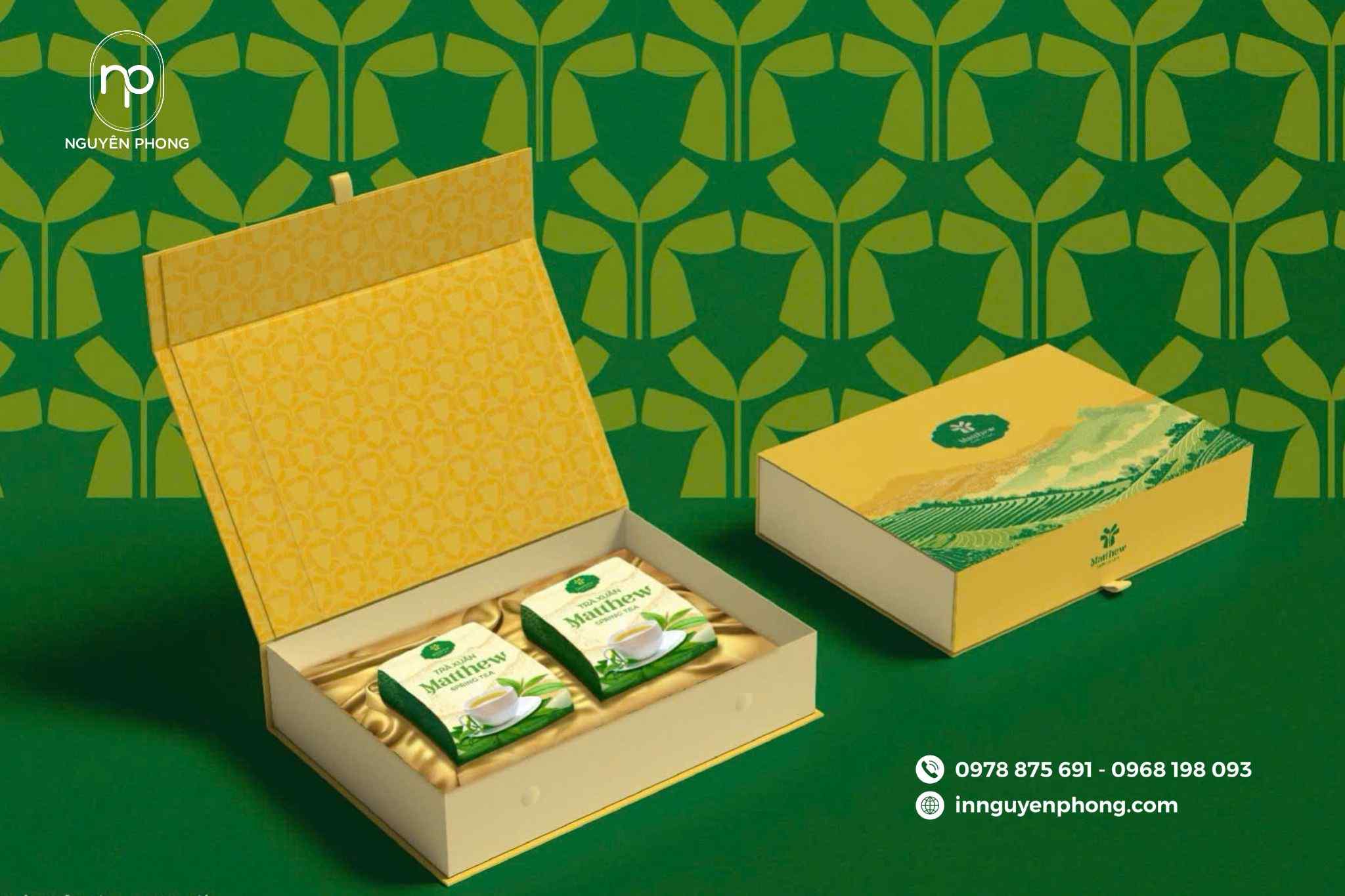 Mẫu hộp giấy cứng đựng trà